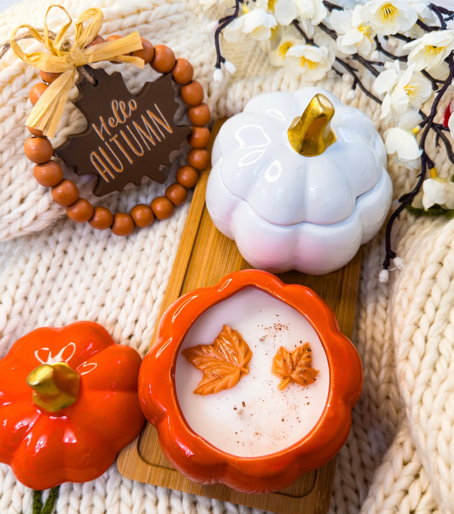 Ceramic Pumpkin Candle