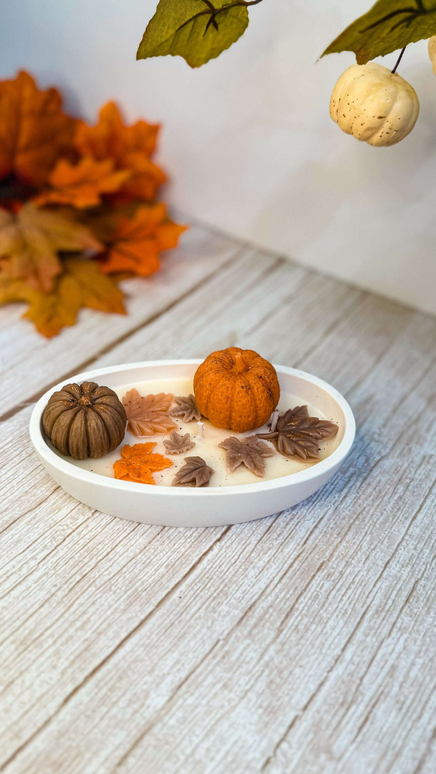 Pumpkin Decor Candle in Gypsum Container