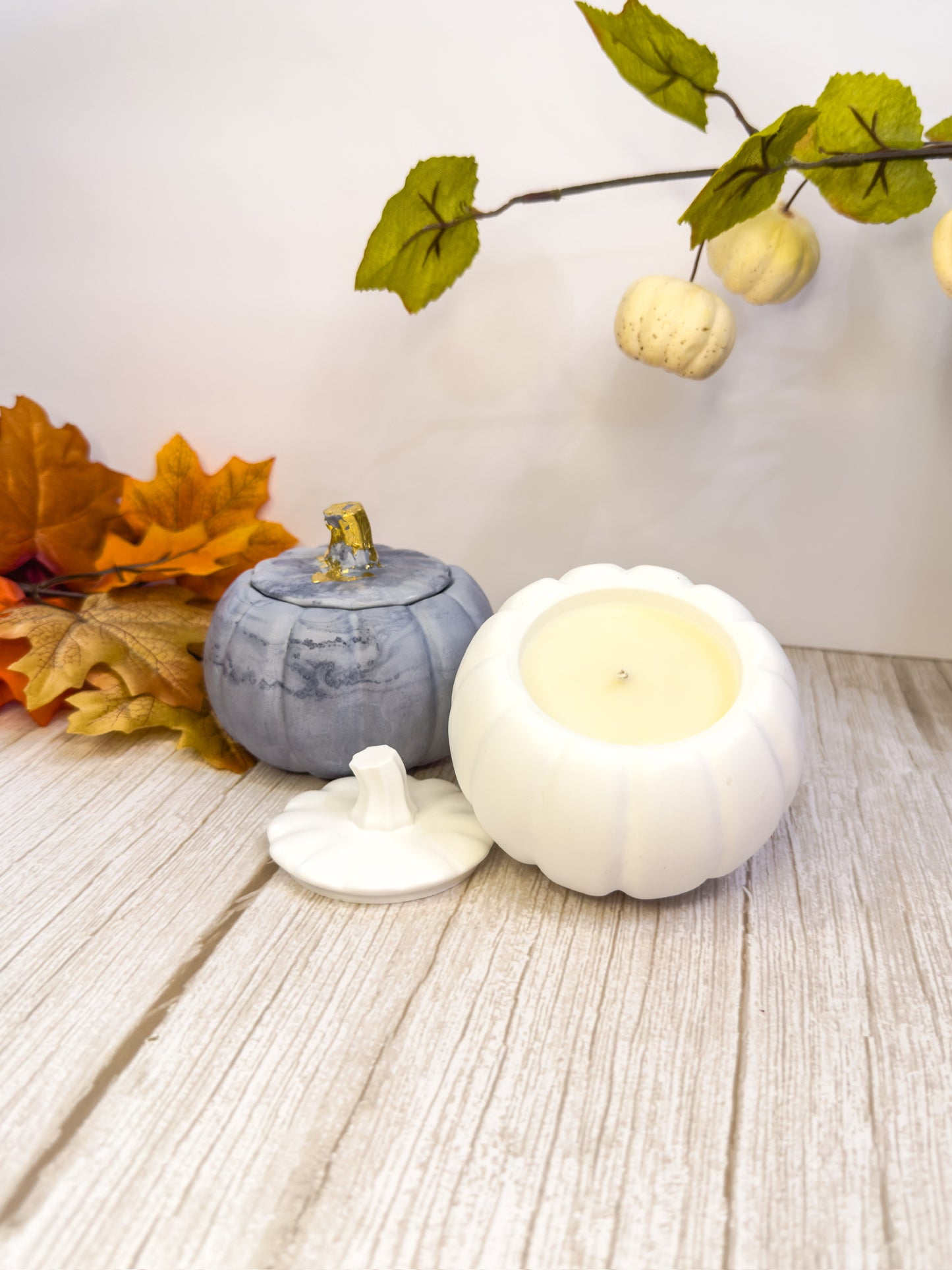 Pumpkin Shaped Gypsum Candle