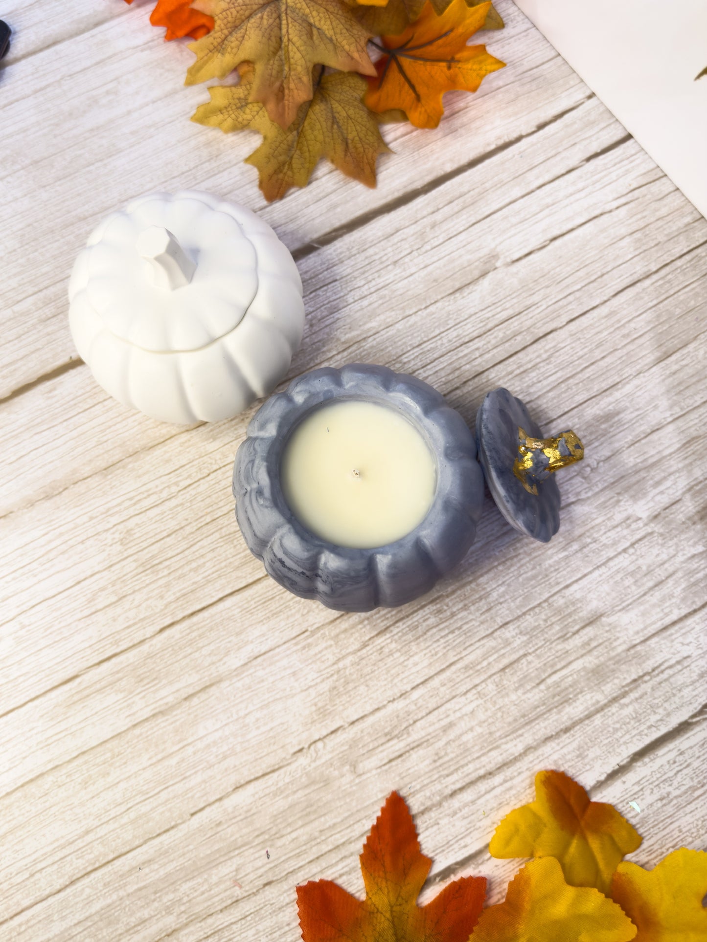 Pumpkin Shaped Gypsum Candle
