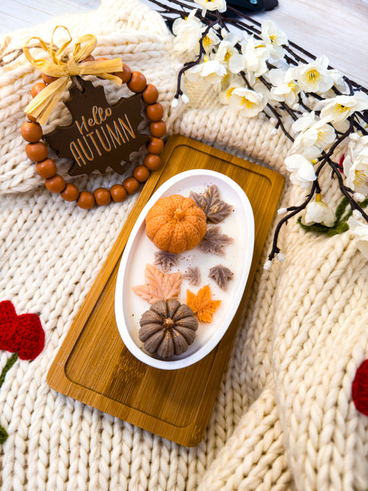 Pumpkin Decor Candle in Gypsum Container