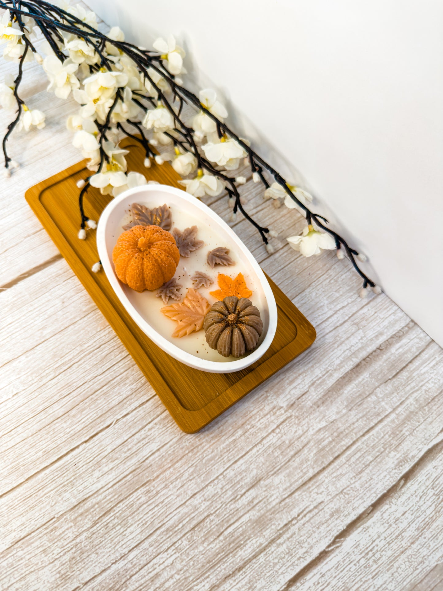Pumpkin Decor Candle in Gypsum Container