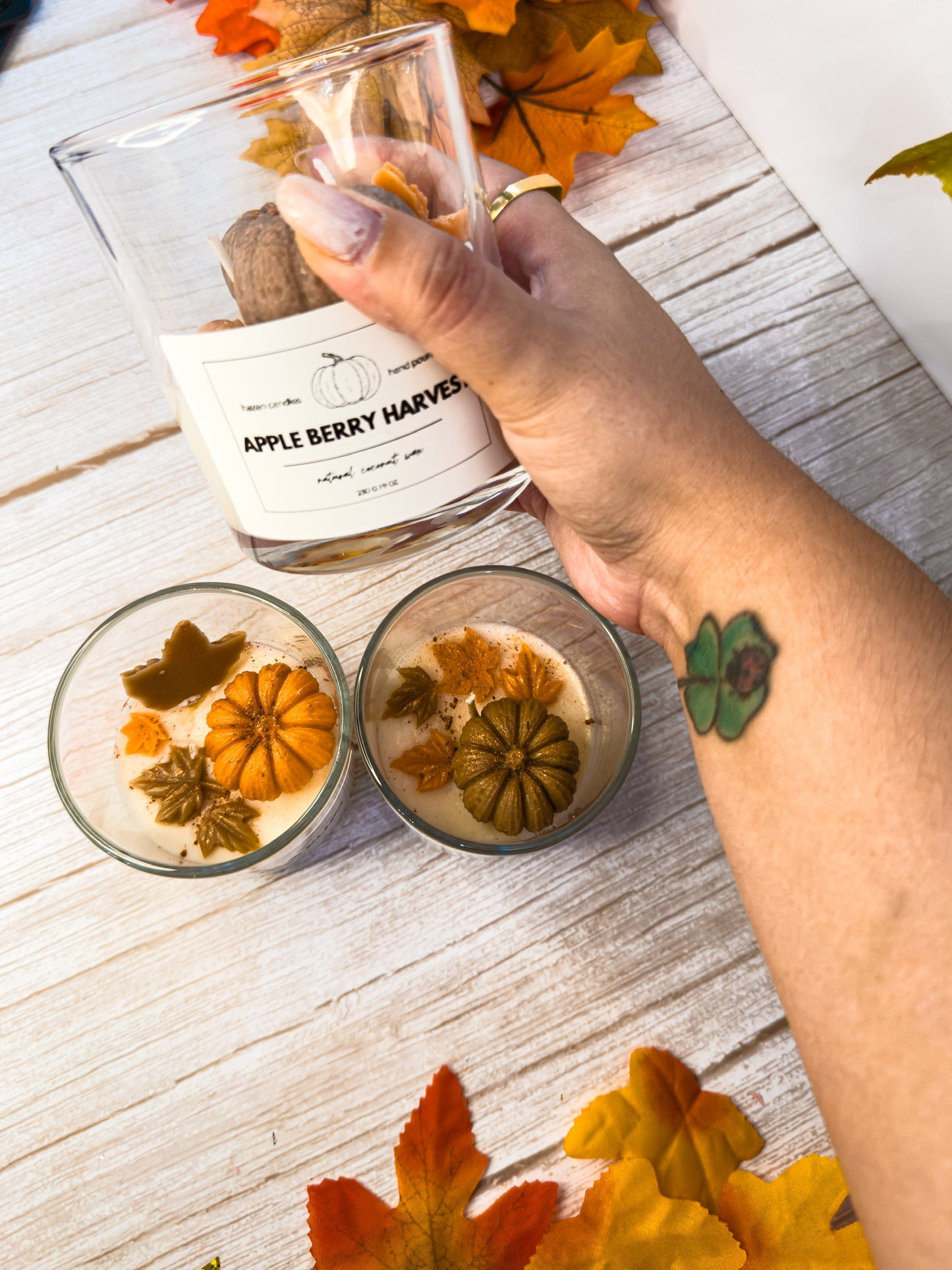 Pumpkin Glass Jar Candle with Bamboo Lid – 2 Sizes