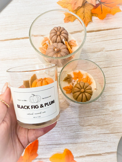 Pumpkin Glass Jar Candle with Bamboo Lid – 2 Sizes