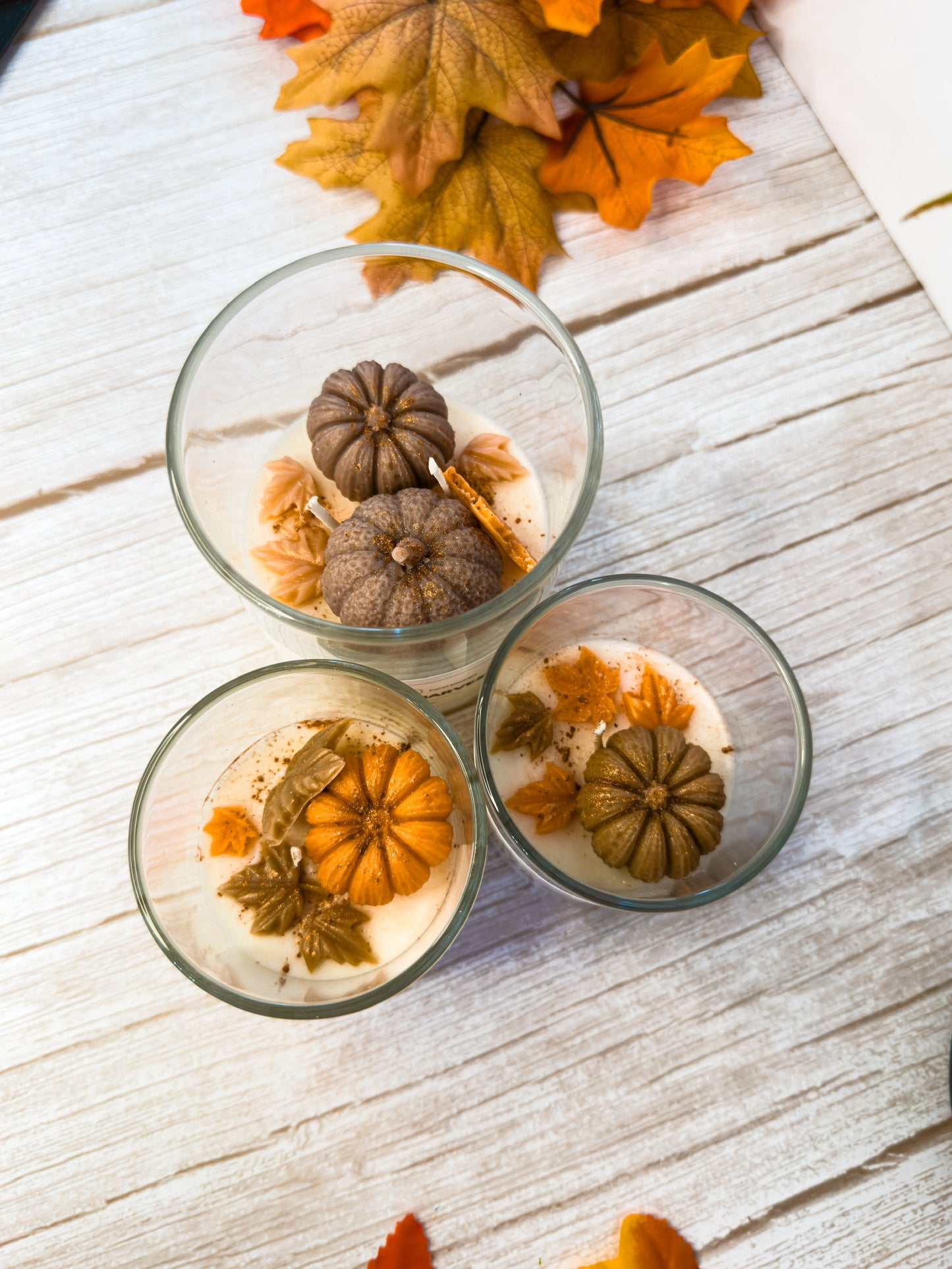 Pumpkin Glass Jar Candle with Bamboo Lid – 2 Sizes