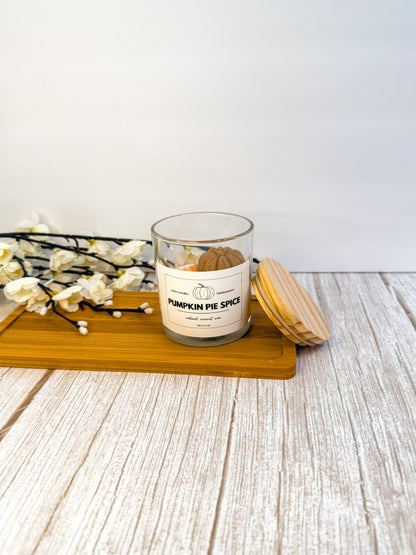 Pumpkin Glass Jar Candle with Bamboo Lid – 2 Sizes