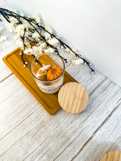 Pumpkin Glass Jar Candle with Bamboo Lid – 2 Sizes