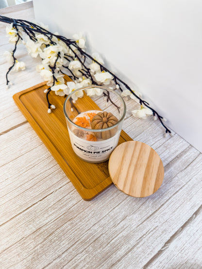 Pumpkin Glass Jar Candle with Bamboo Lid – 2 Sizes