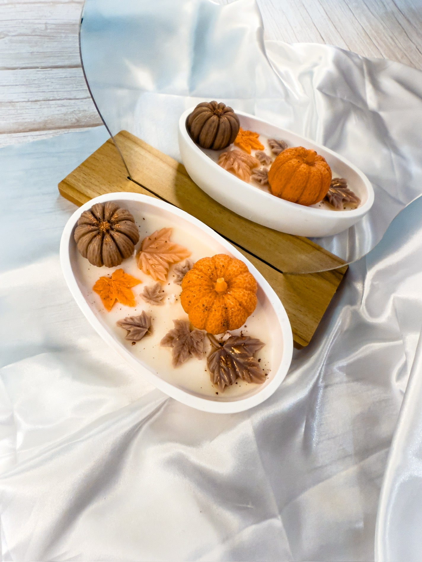 Pumpkin Decor Candle in Gypsum Container