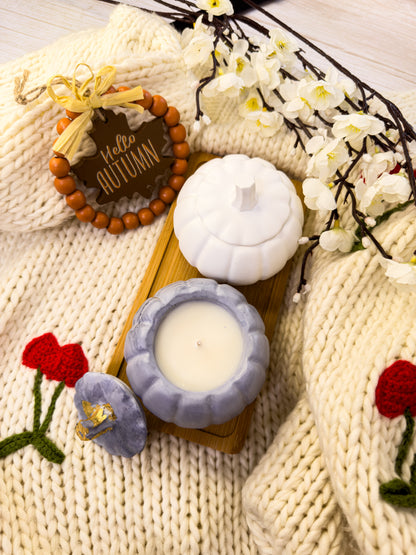 Pumpkin Shaped Gypsum Candle