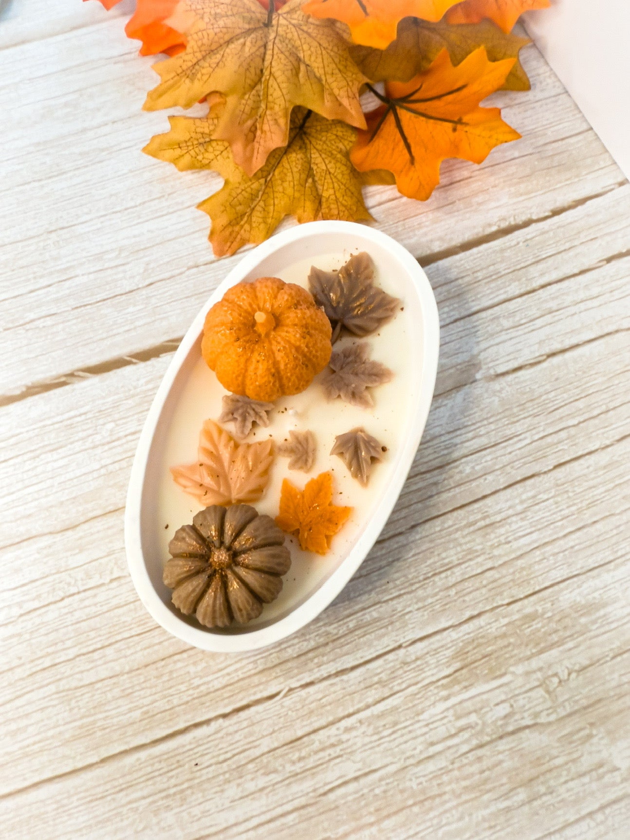 Pumpkin Decor Candle in Gypsum Container