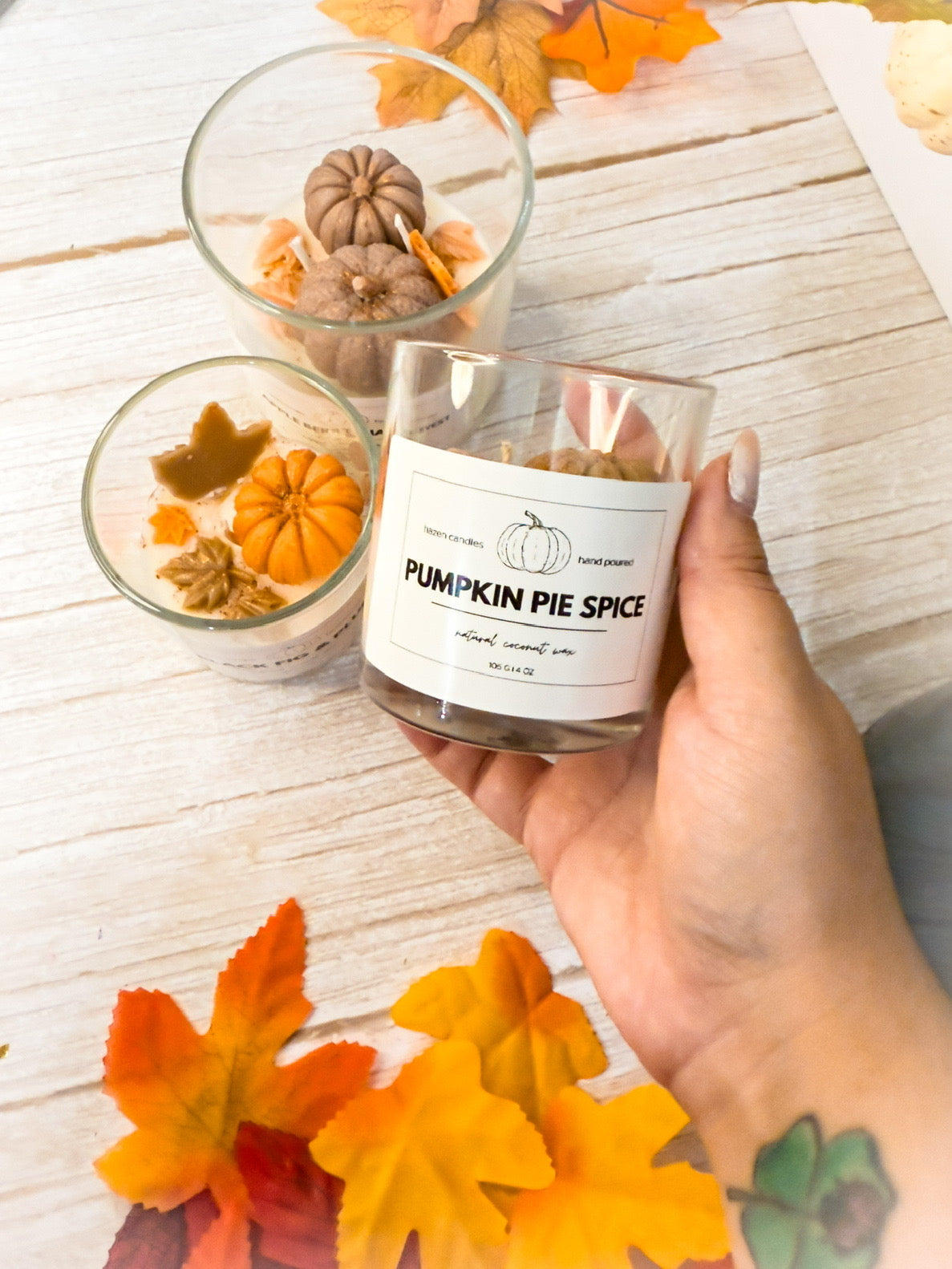 Pumpkin Glass Jar Candle with Bamboo Lid – 2 Sizes