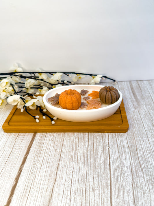 Pumpkin Decor Candle in Gypsum Container