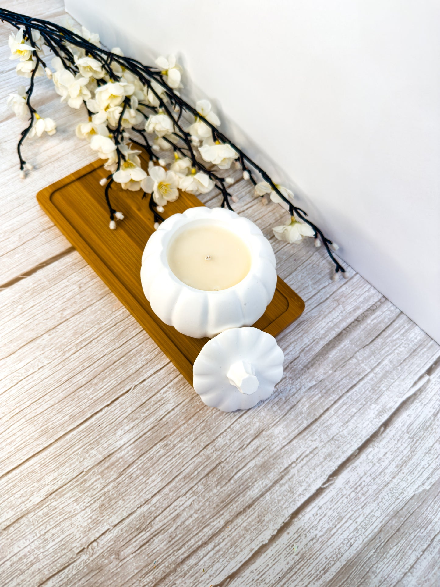 Pumpkin Shaped Gypsum Candle