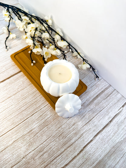 Pumpkin Shaped Gypsum Candle